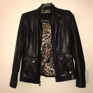 Black Leather Jacket - Betsy Johnson